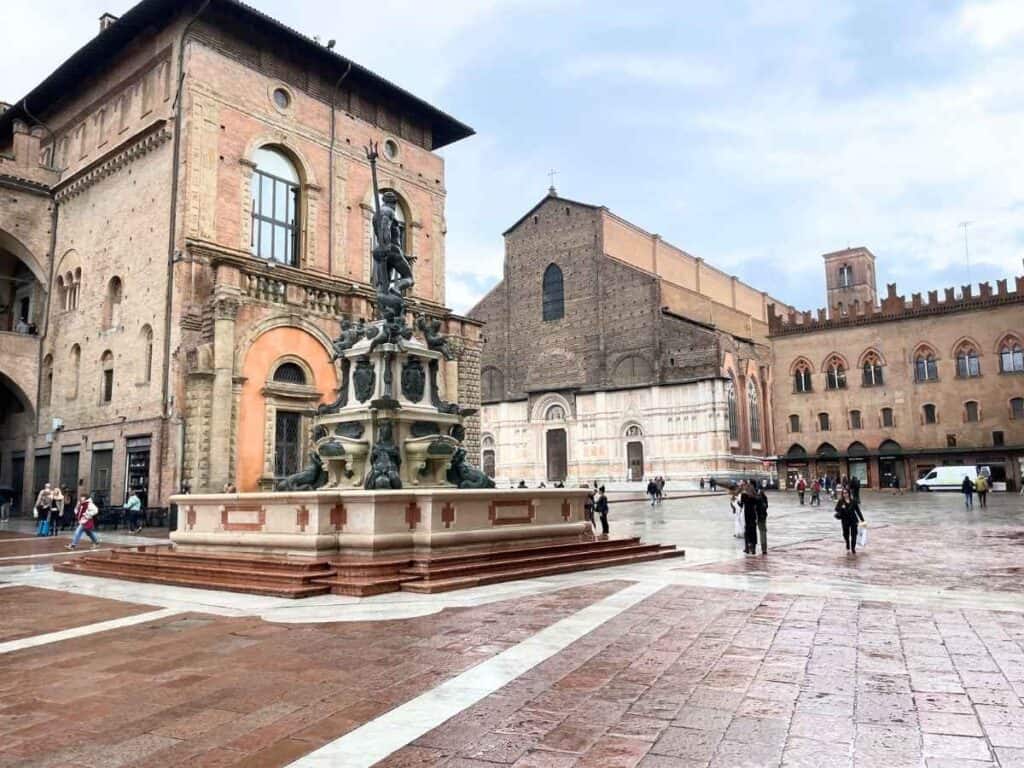 historic city center in Bologna Italy