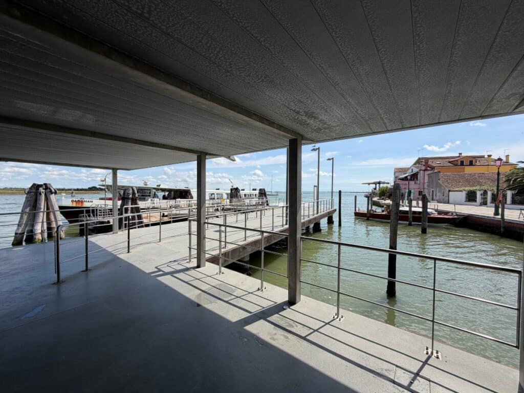 Vaporetto water bus stop in burano